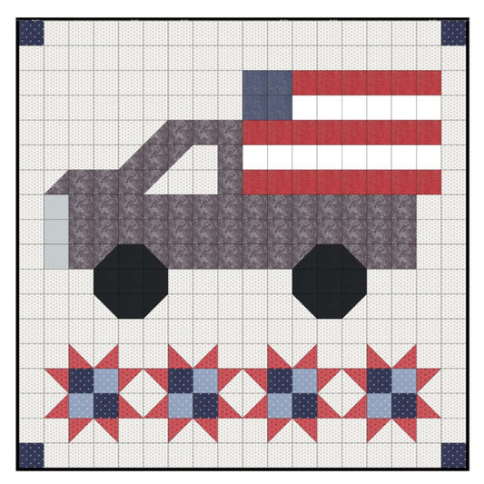 Parade Day, a Tensisters Easy Piecing Grid FREE Pattern