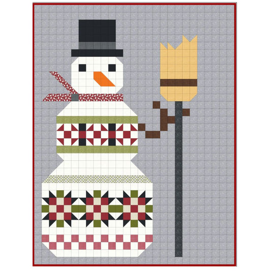 Patchwork Snowman, a Tensisters Easy Piecing Grid FREE Pattern