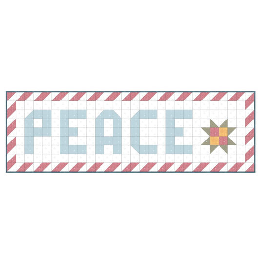 Peace on Earth Table Runner, a Tensisters Easy Piecing Grid FREE Pattern