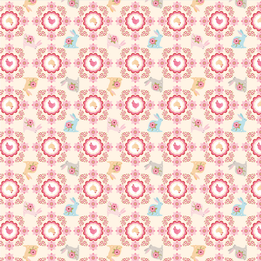 Poppies Patchwork Club, Flopsy and Mopsy Cream, PP23619, sold by the 1/2 yard