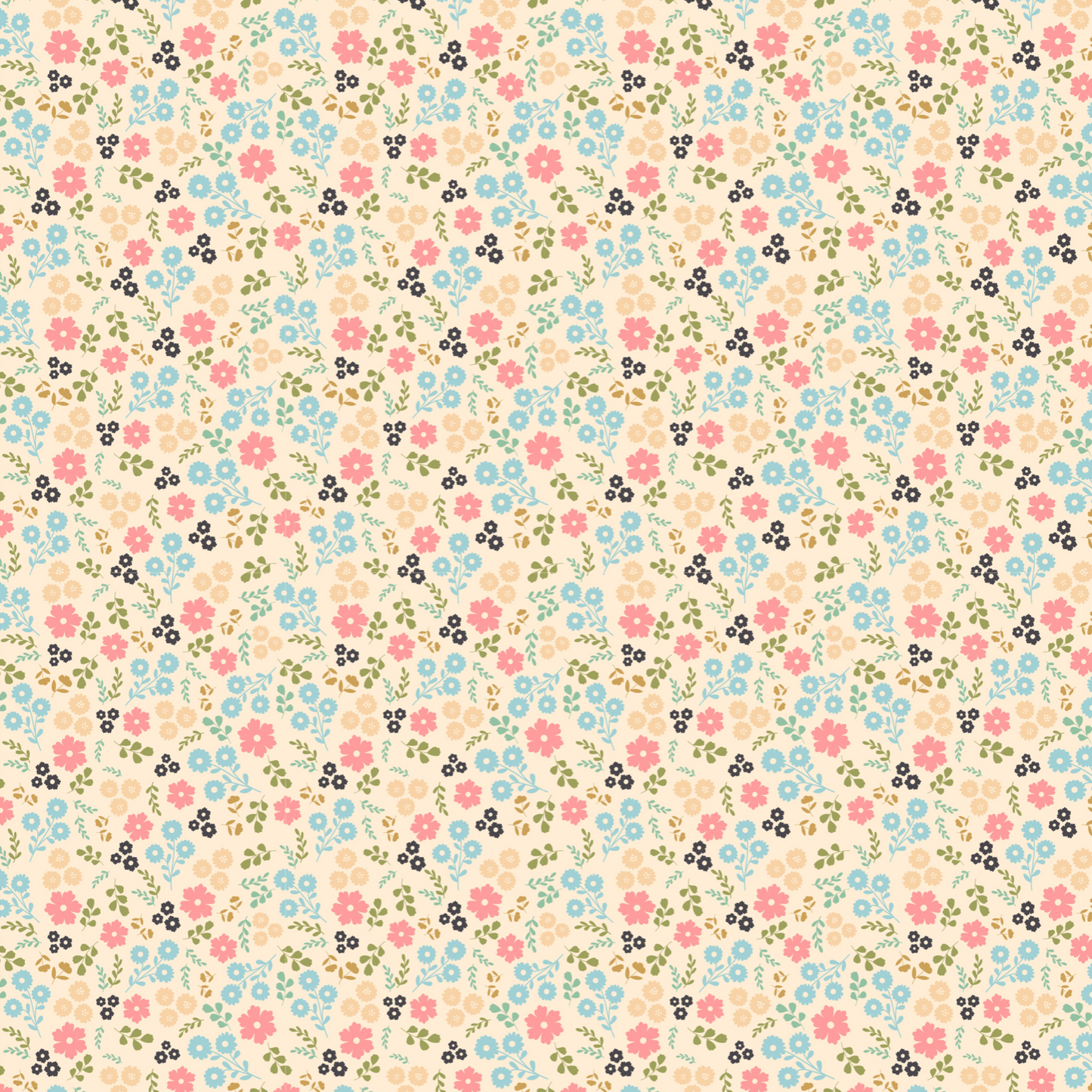 Poppies Patchwork Club, Jemima Cream PP23607, sold by the 1/2 yard