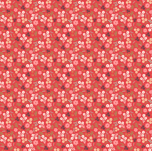 Poppies Patchwork Club, Jemima Red PP23606, sold by the 1/2 yard
