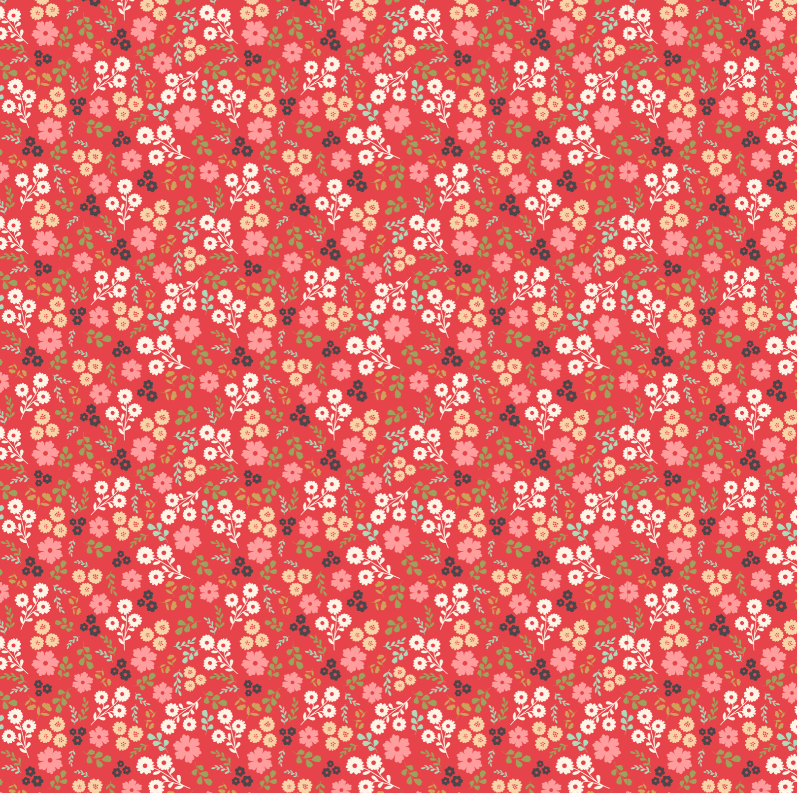 Poppies Patchwork Club, Jemima Red PP23606, sold by the 1/2 yard - Good Vibes Quilt Shop