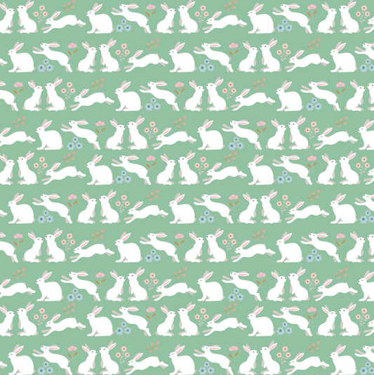 Poppies Patchwork Club, Peter Rabbit Mint, PP23614, sold by the 1/2 yard