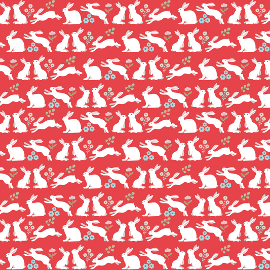 Poppies Patchwork Club, Peter Rabbit Red, PP23612, sold by the 1/2 yard