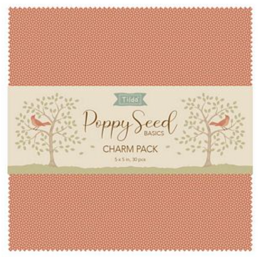 Poppy Seed Basics, 5" Charm Pack, 30 pieces, 15 different fabrics