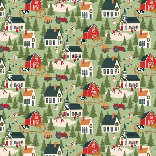 Prairie Christmas, A Winter Scene Green, PC24369, sold by the 1/2 yard, *PREORDER - Good Vibes Quilt Shop