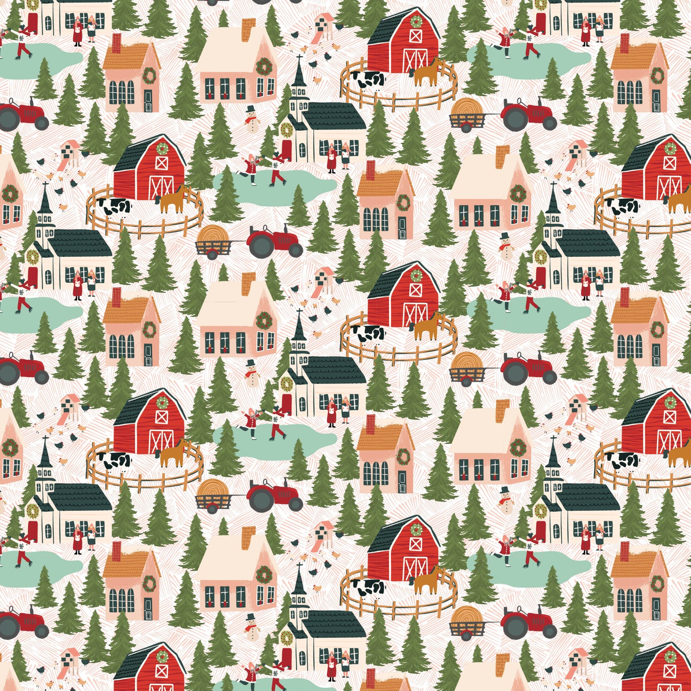 Prairie Christmas, A Winter Scene Natural, PC24368, sold by the 1/2 yard, *PREORDER