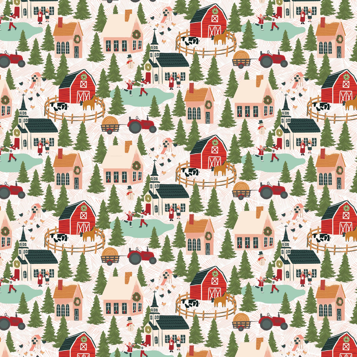 Prairie Christmas, A Winter Scene Natural, PC24368, sold by the 1/2 yard, *PREORDER - Good Vibes Quilt Shop