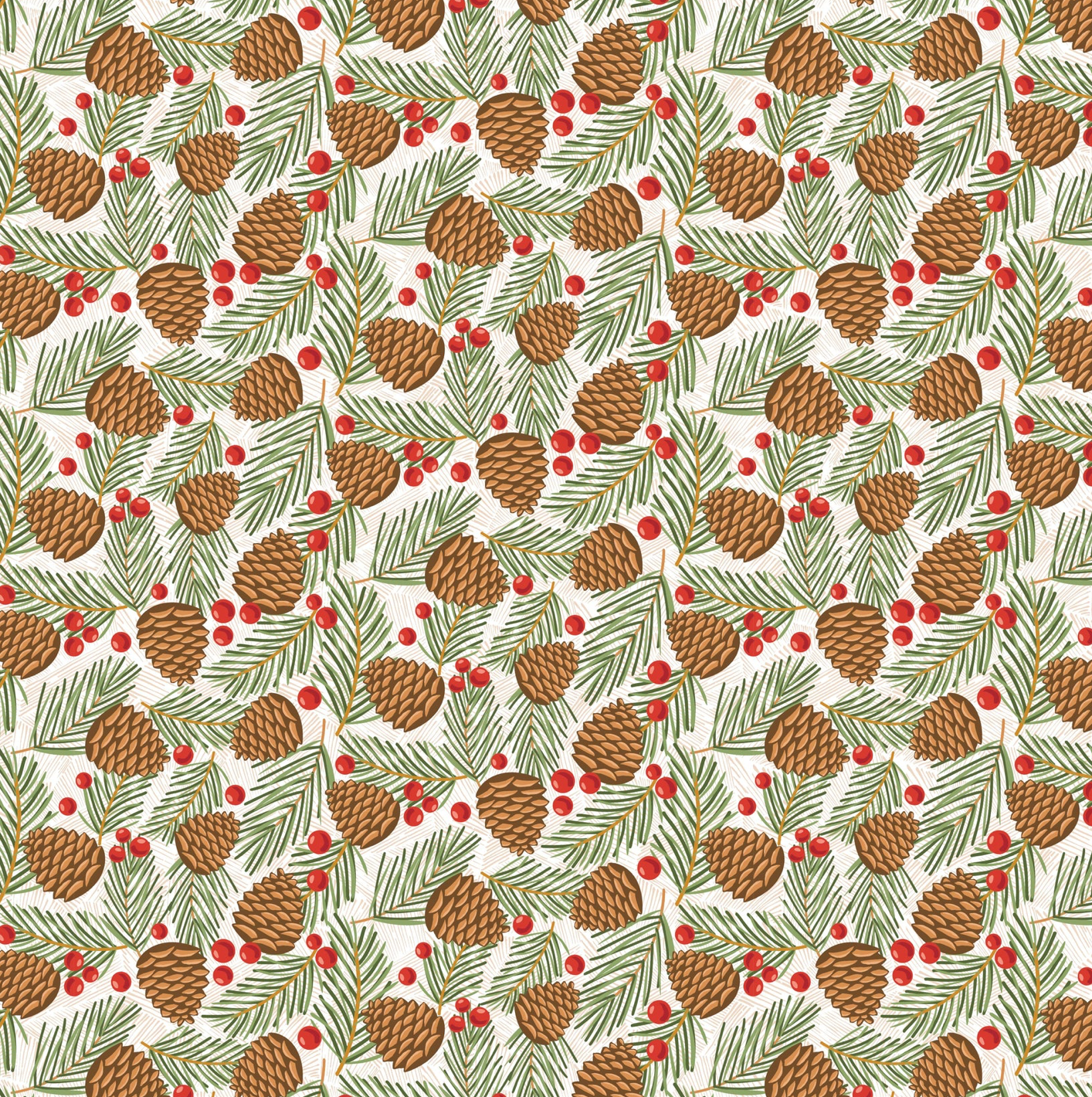 Prairie Christmas, Traditional Pine Cone White, PC24365, sold by the 1/2 yard, *PREORDER - Good Vibes Quilt Shop