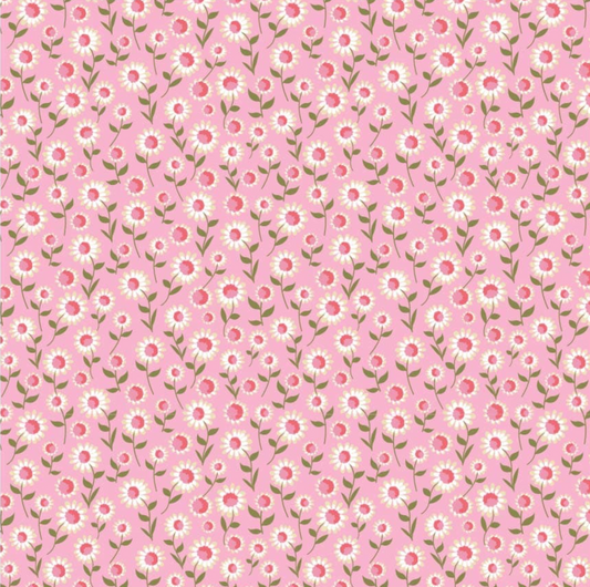 Prairie Sisters Homestead Daisy Dukes Pink PH23404, sold by the 1/2 yard - Good Vibes Quilt Shop