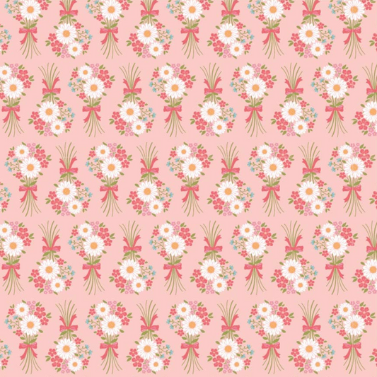Prairie Sisters Homestead Flower Bouquet Pink PH23425, sold by the 1/2 yard