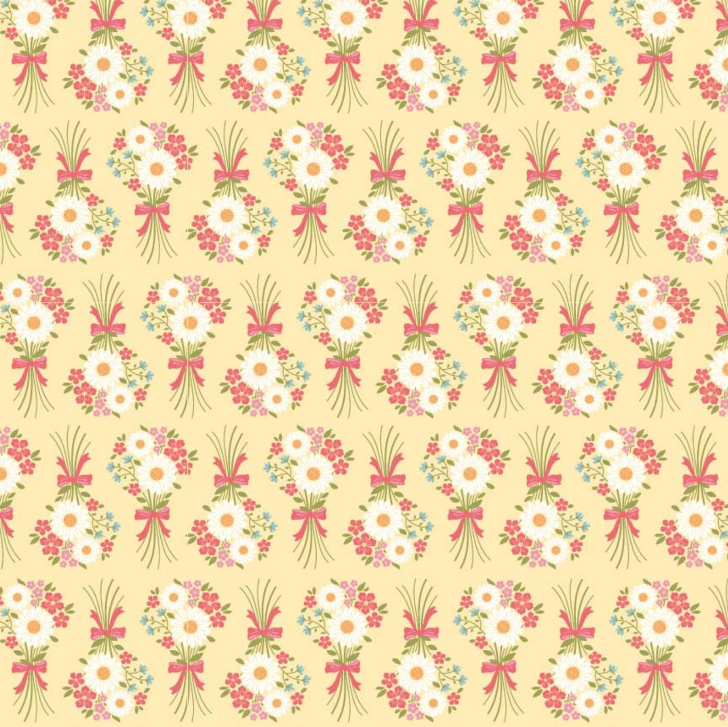 Prairie Sisters Homestead Flower Bouquet Yellow PH23426, sold by the 1/2 yard