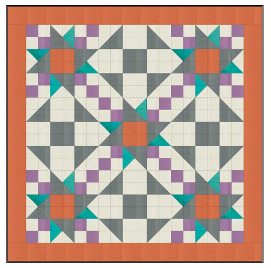 Pretty Patchwork, a Tensisters Easy Piecing Grid FREE Pattern