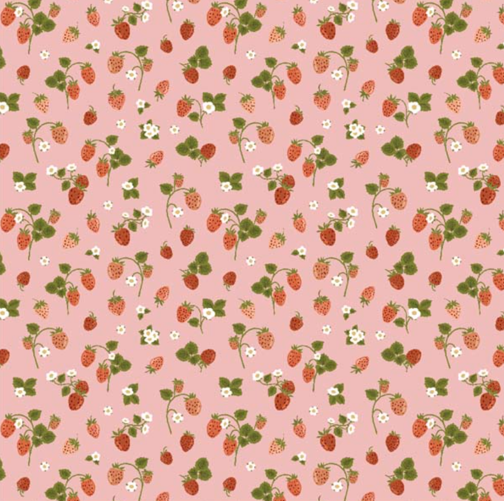 Promise Me Strawberry Bouquet Pink PM24601, sold by the 1/2 yard - Good Vibes Quilt Shop