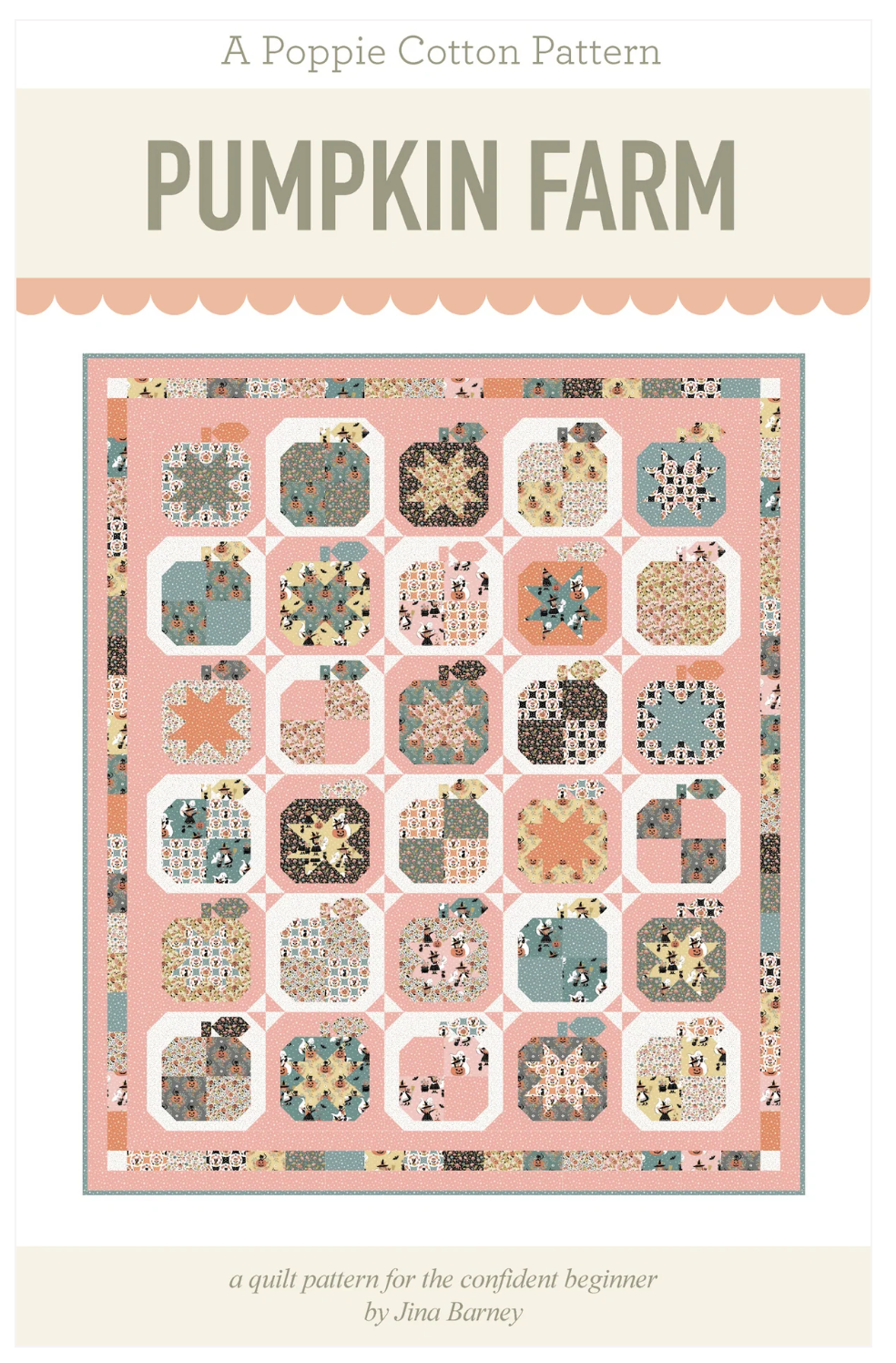 Pumpkin Farm Quilt Pattern by Jina Barney for Poppie Cotton | for The Good With Collection | Fat Quarter Friendly GWP27027 | PREORDER