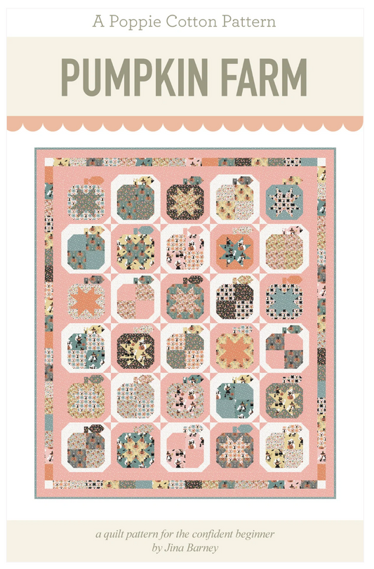 Pumpkin Farm Quilt Pattern by Jina Barney for Poppie Cotton | for The Good With Collection | Fat Quarter Friendly GWP27027 | PREORDER