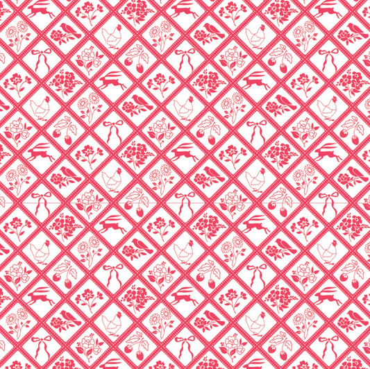 Rosy Cheeks Fabric by Poppie Cotton, Bon Jour Pink, RC25248 - Good Vibes Quilt Shop