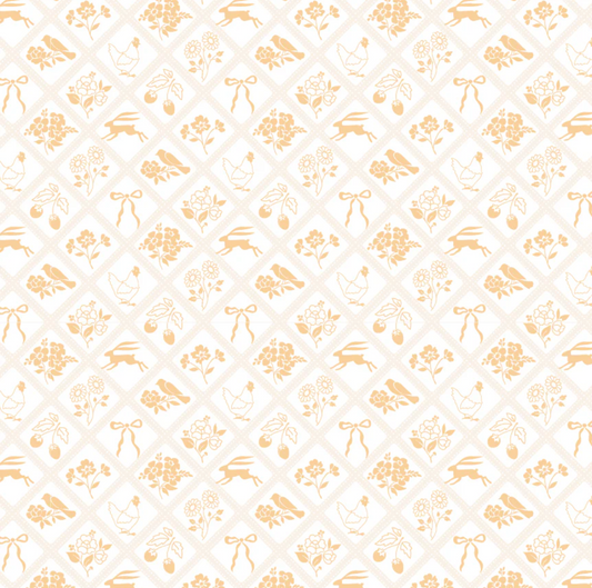 Rosy Cheeks Fabric by Poppie Cotton, Bon Jour Yellow, RC25246 - Good Vibes Quilt Shop