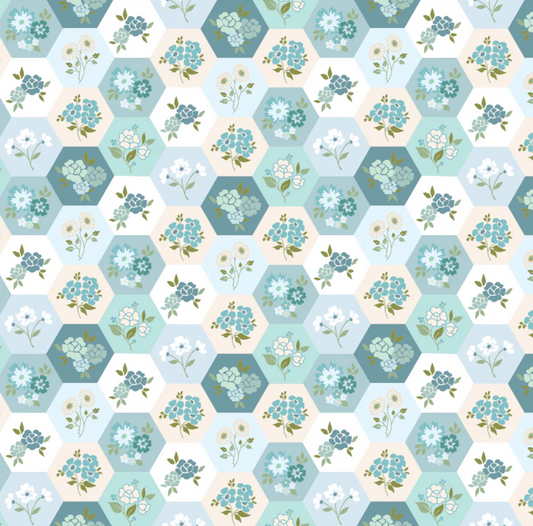 Rosy Cheeks Fabric by Poppie Cotton, Good Day Blue, RC25259 - Good Vibes Quilt Shop