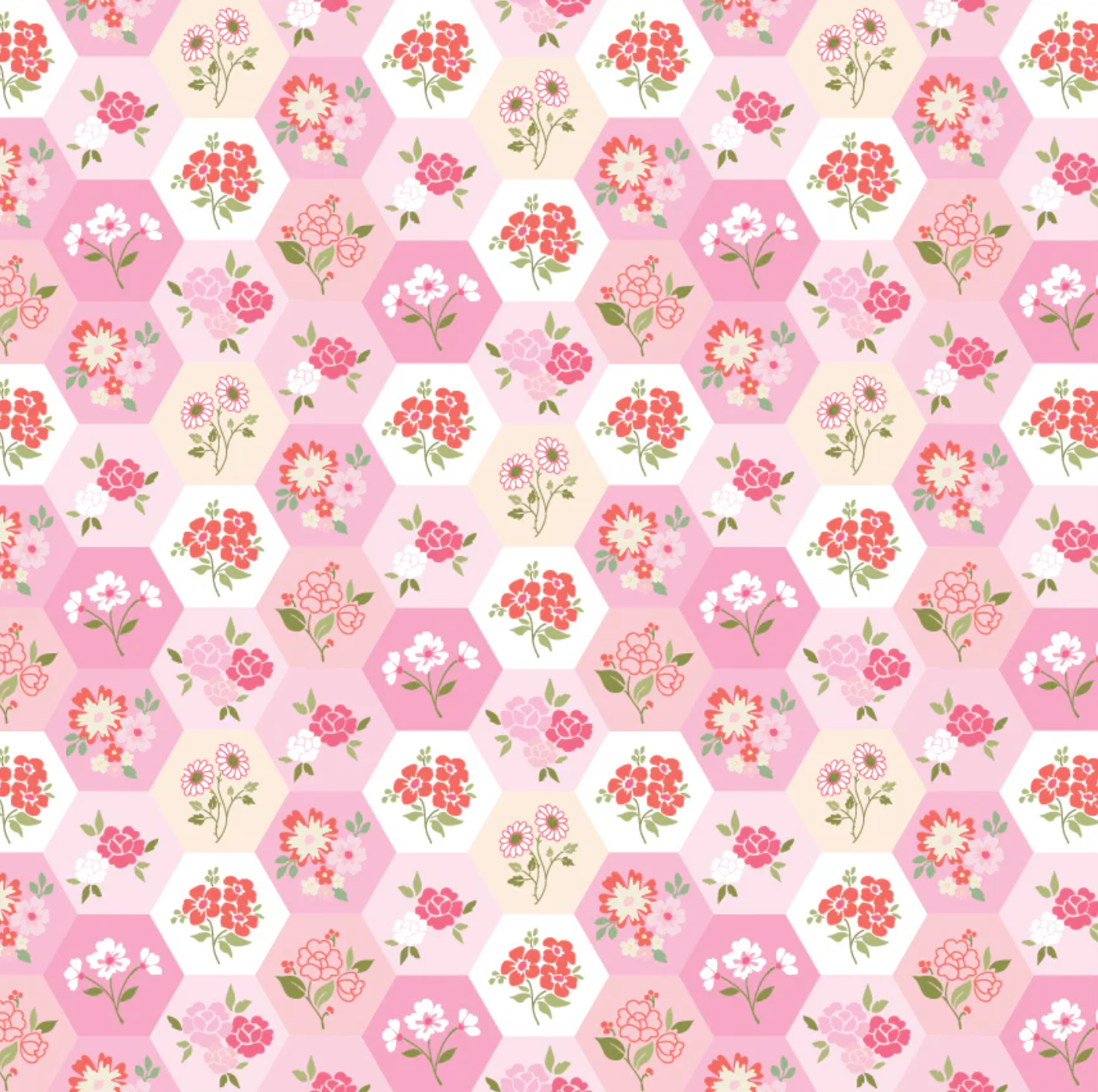 Rosy Cheeks Fabric by Poppie Cotton, Good Day Pink, RC25260 - Good Vibes Quilt Shop