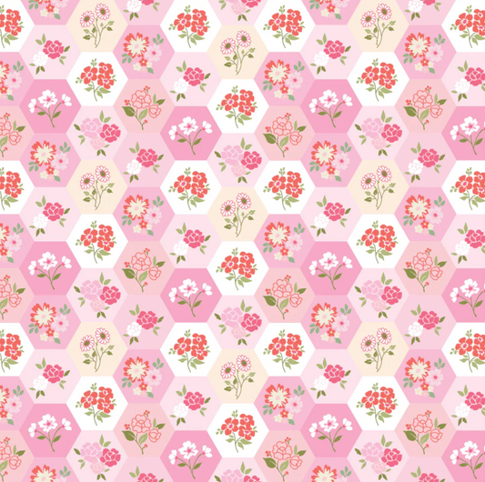 Rosy Cheeks Fabric by Poppie Cotton, Good Day Pink, RC25260 - Good Vibes Quilt Shop