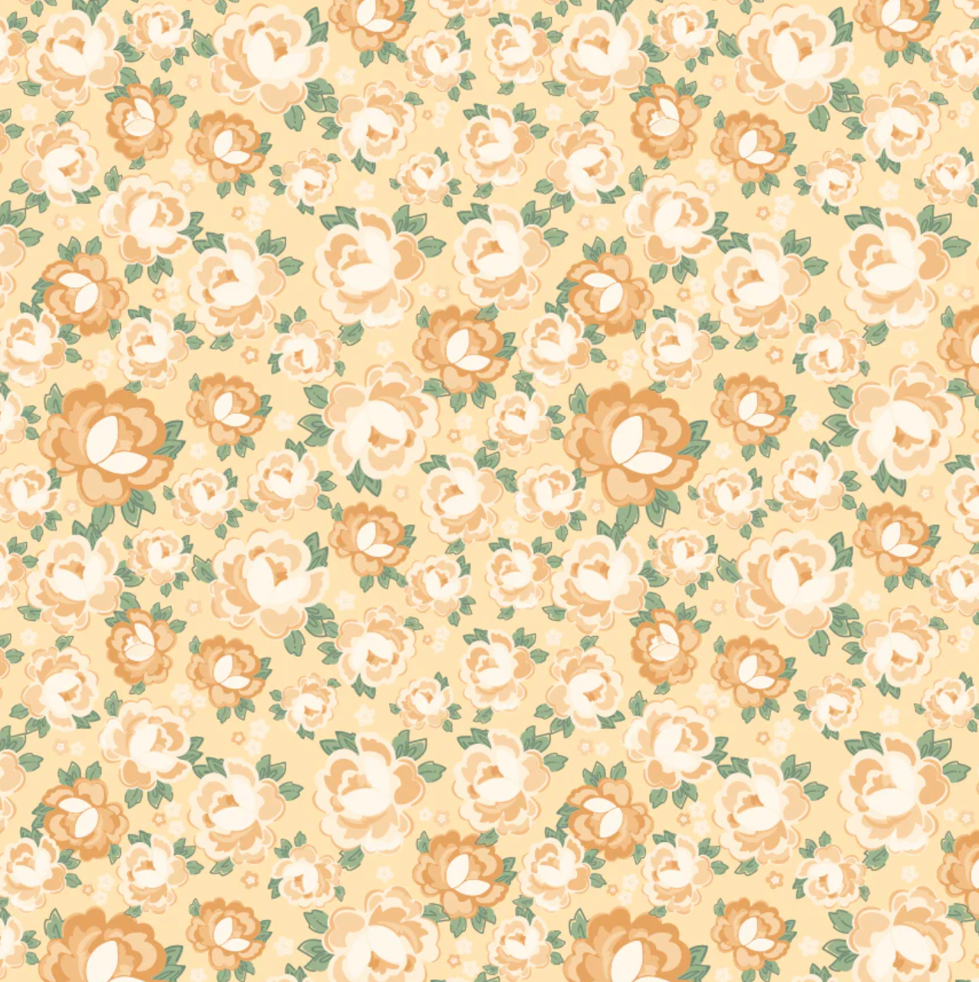 Rosy Cheeks Fabric by Poppie Cotton, Greetings Yellow, RC25243 - Good Vibes Quilt Shop