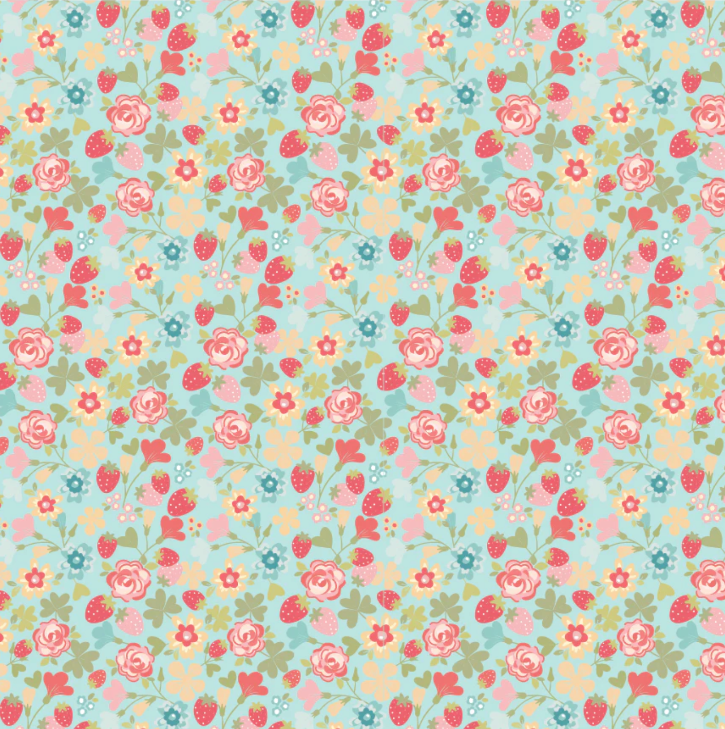 Rosy Cheeks Fabric by Poppie Cotton, Hello Blue, RC25241 - Good Vibes Quilt Shop