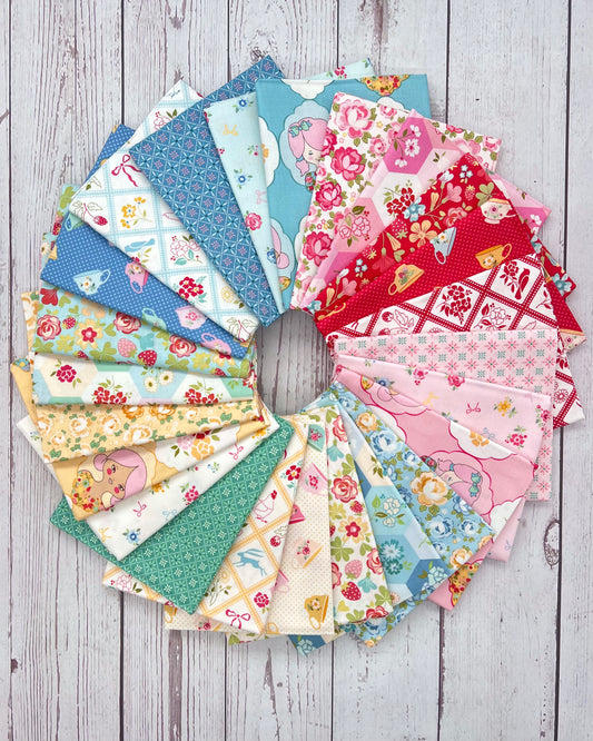 Rosy Cheeks Fabric by Poppie Cotton, Fat Quarter Fabric Bundle, 24 skus, RC25266