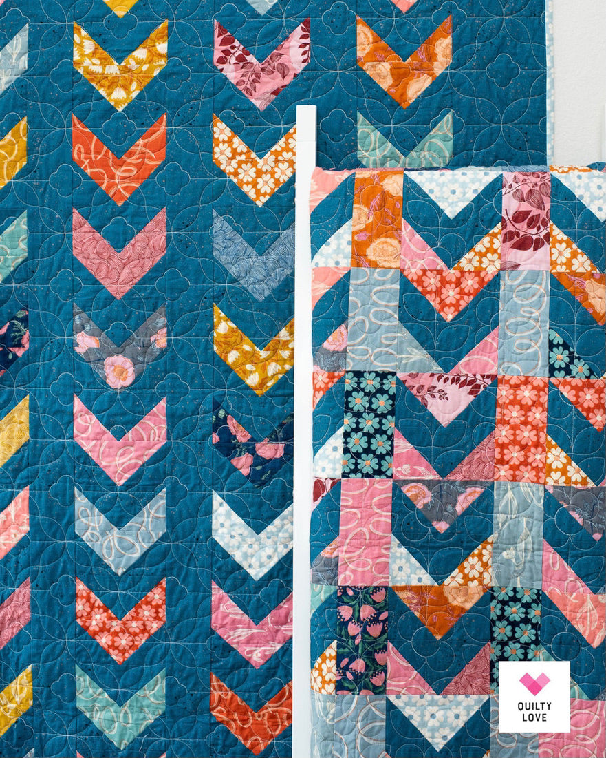 SCRAPPY ARROWS Quilty Love Pattern Stash Buster Quilt by Emily Dennis #145 - Good Vibes Quilt Shop