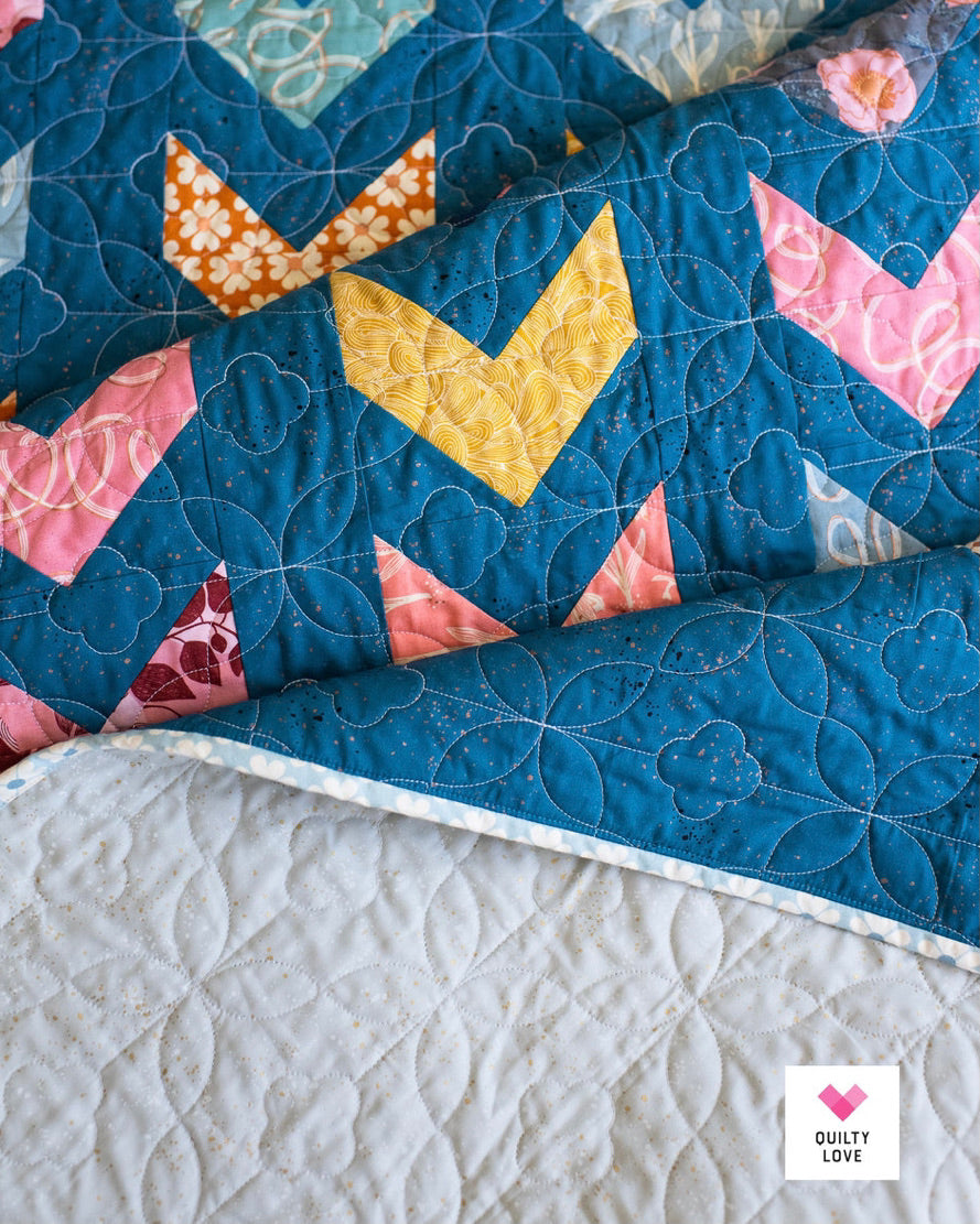 SCRAPPY ARROWS Quilty Love Pattern Stash Buster Quilt by Emily Dennis #145 - Good Vibes Quilt Shop