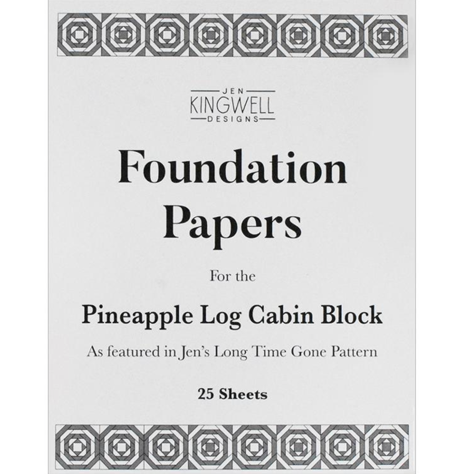 Pineapple Log Cabin Block Foundation Papers, by Jen Kingwell Designs