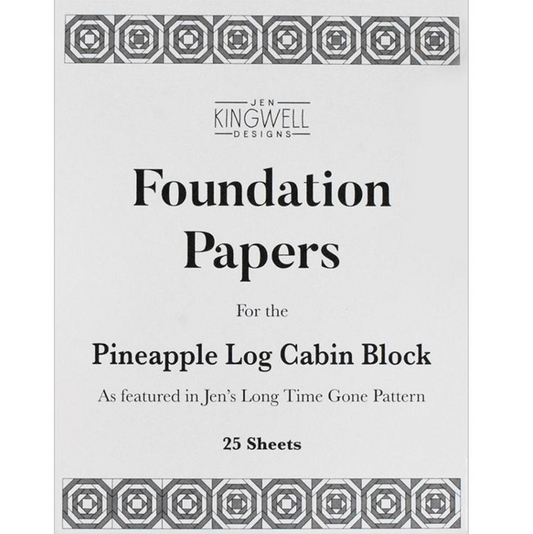 Pineapple Log Cabin Block Foundation Papers, by Jen Kingwell Designs