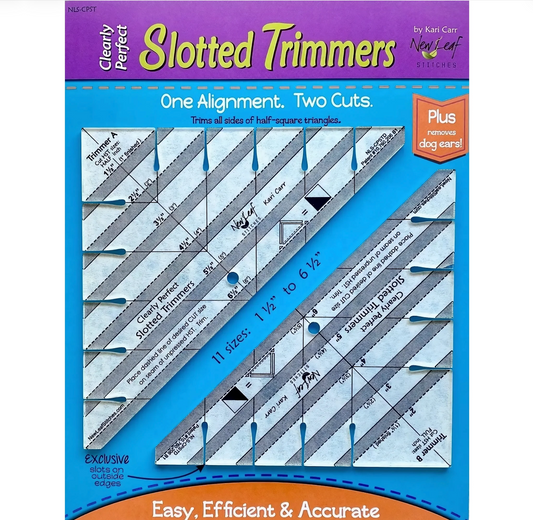 NewLeaf Slotted Half Square Triangle Ruler - Good Vibes Quilt Shop