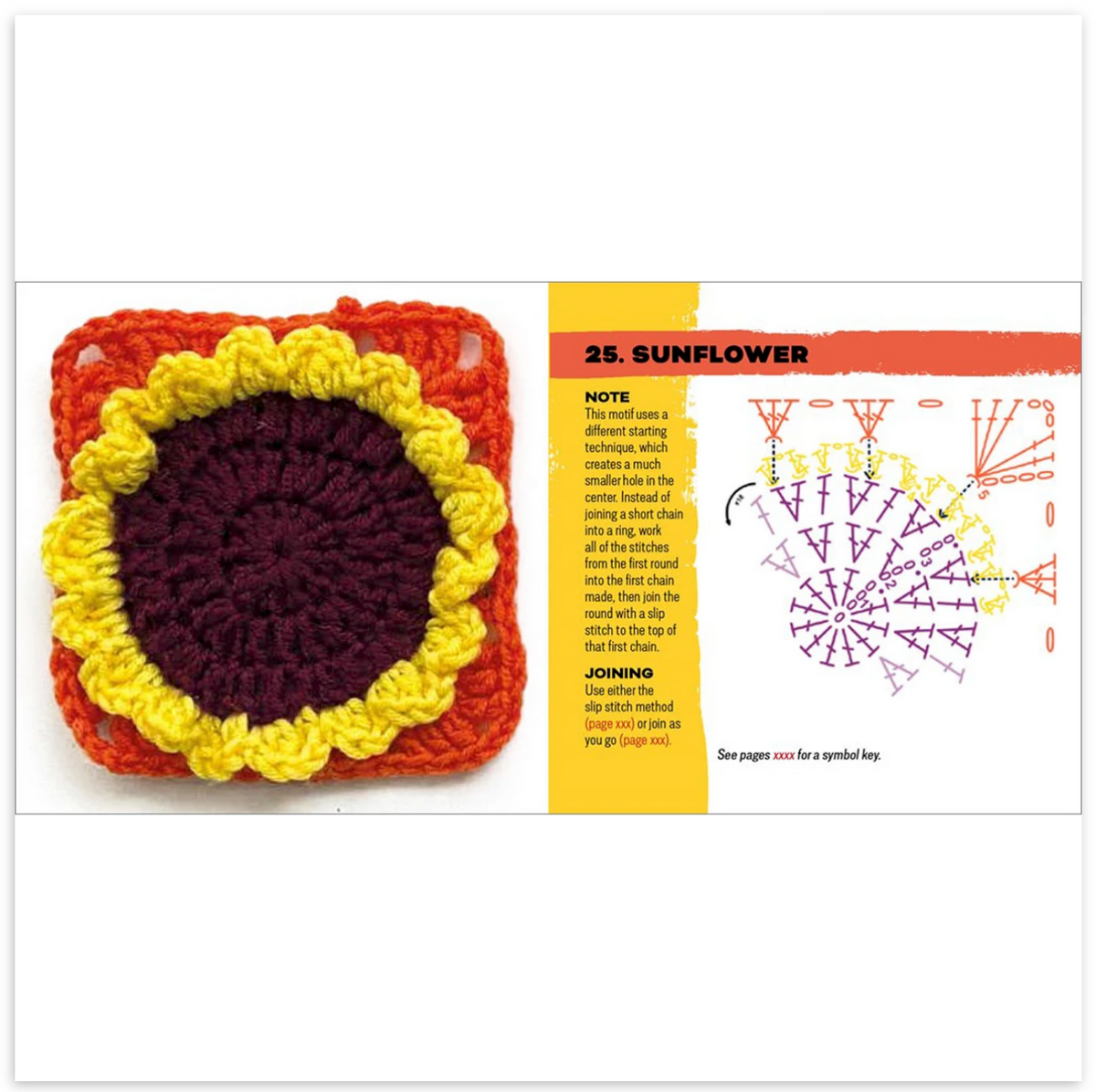 Floral granny square crochet designs from The Granny Square Flowers Card Deck