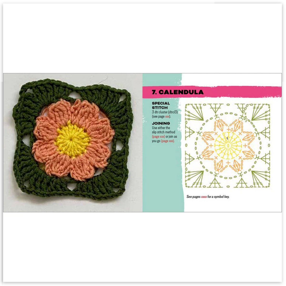 Crochet flower granny square pattern cards from The Granny Square Flowers Card Deck