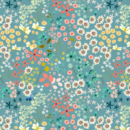 Serenity Blooms, Meadow Dream Blue, SR24509, sold by the 1/2 yard, *PREORDER