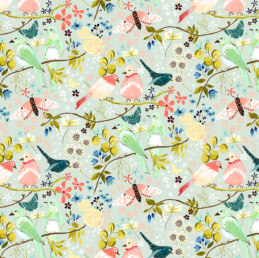 Serenity Blooms, Morning Song Grey, SR24502, sold by the 1/2 yard, *PREORDER