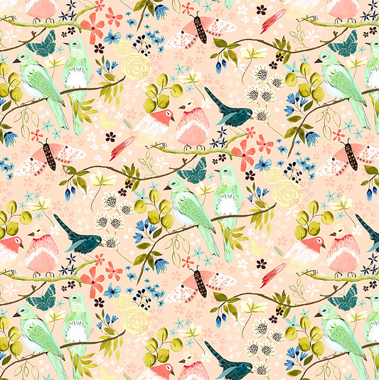 Serenity Blooms, Morning Song Peach, SR24501, sold by the 1/2 yard, *PREORDER