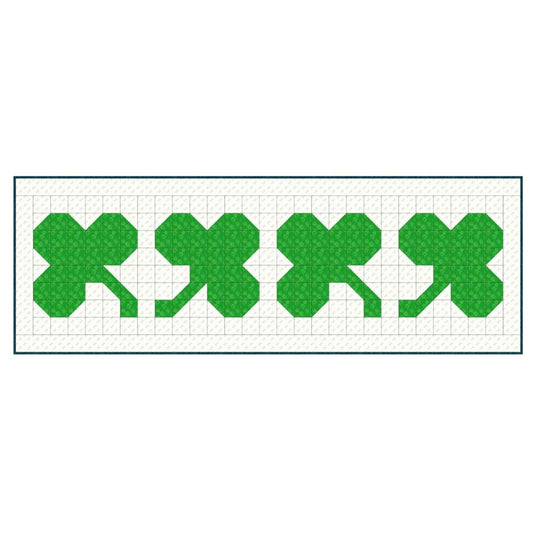 Shamrock Table Runner, a Tensisters Easy Piecing Grid FREE Pattern