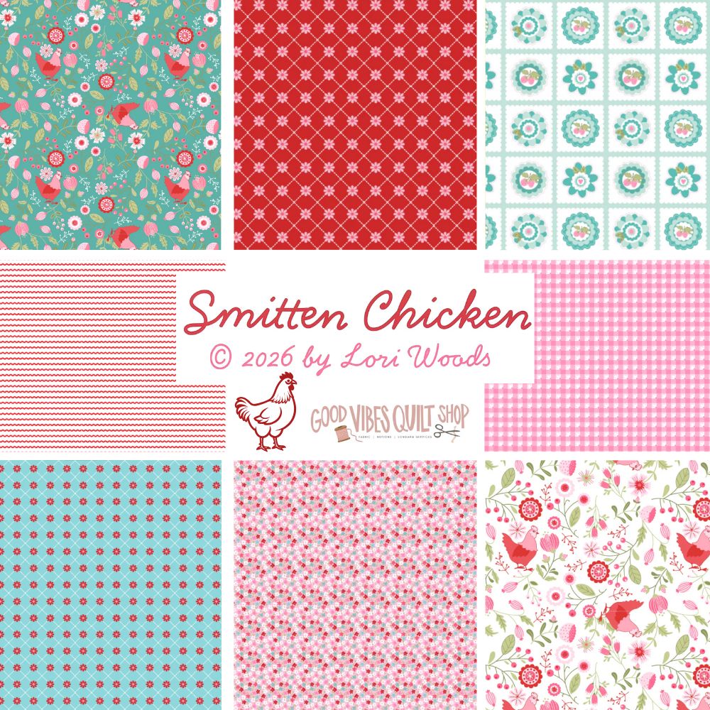 Smitten Chicken, XOXO Red, SN251102, Sold by the 1/2 Yard, PREORDER - Good Vibes Quilt Shop