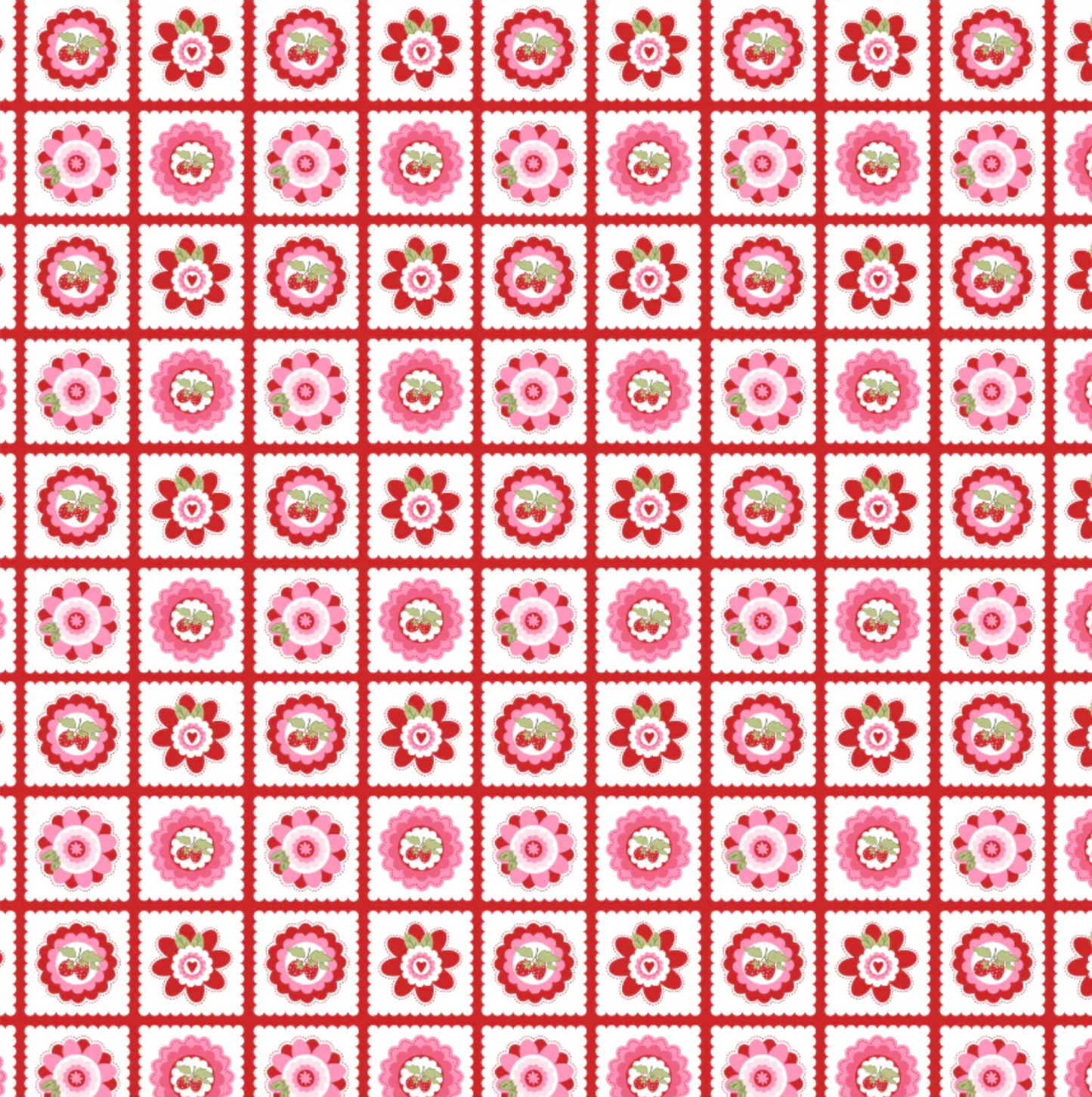 Smitten Chicken, Petits Fours Red, SN251114, Sold by the 1/2 Yard, PREORDER - Good Vibes Quilt Shop
