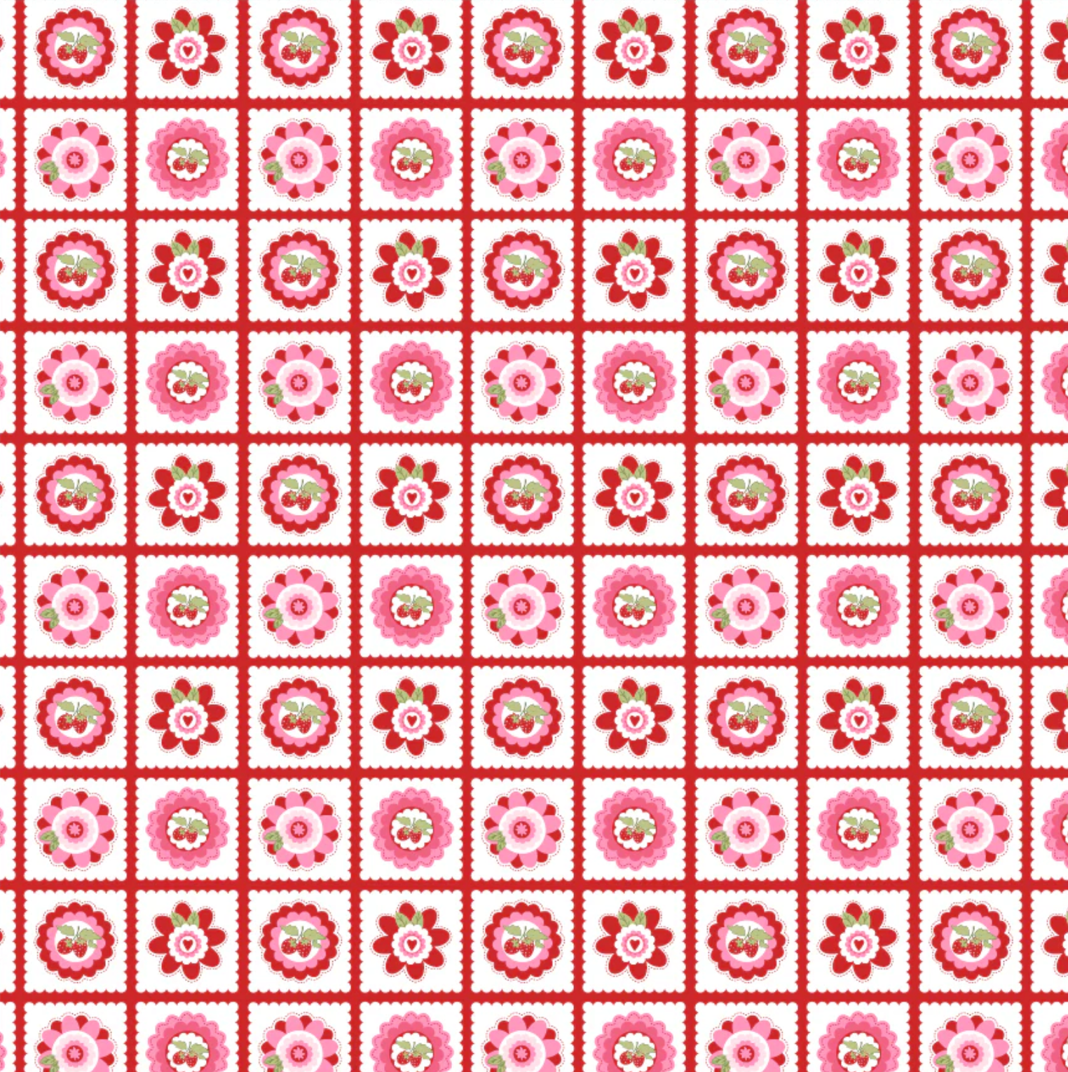 Smitten Chicken, Petits Fours Red, SN251114, Sold by the 1/2 Yard, PREORDER - Good Vibes Quilt Shop