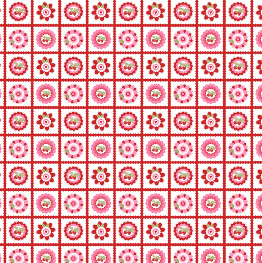 Smitten Chicken, Petits Fours Red, SN251114, Sold by the 1/2 Yard, PREORDER