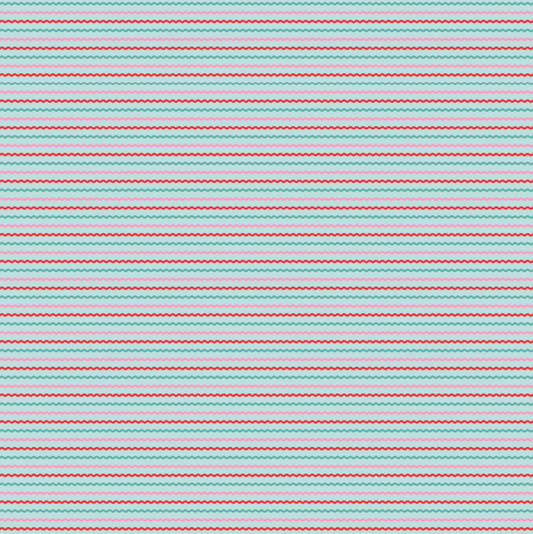 Smitten Chicken, Ric Rac Aqua, SN251111, Sold by the 1/2 Yard, PREORDER