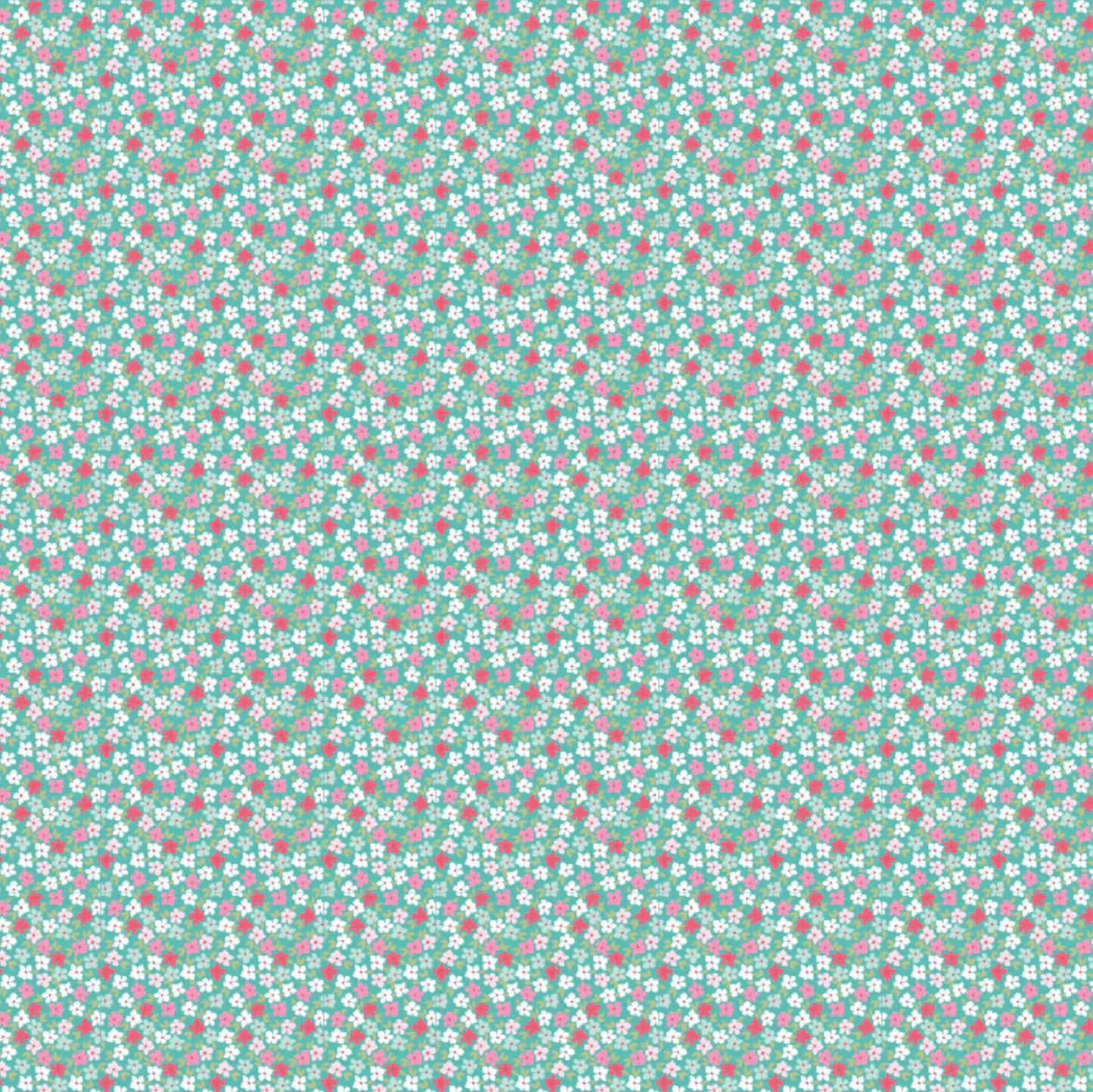 Smitten Chicken, Wild Phlox Aqua, SN251108, Sold by the 1/2 Yard, PREORDER