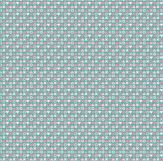 Smitten Chicken, XOXO Aqua, SN251101, Sold by the 1/2 Yard, PREORDER