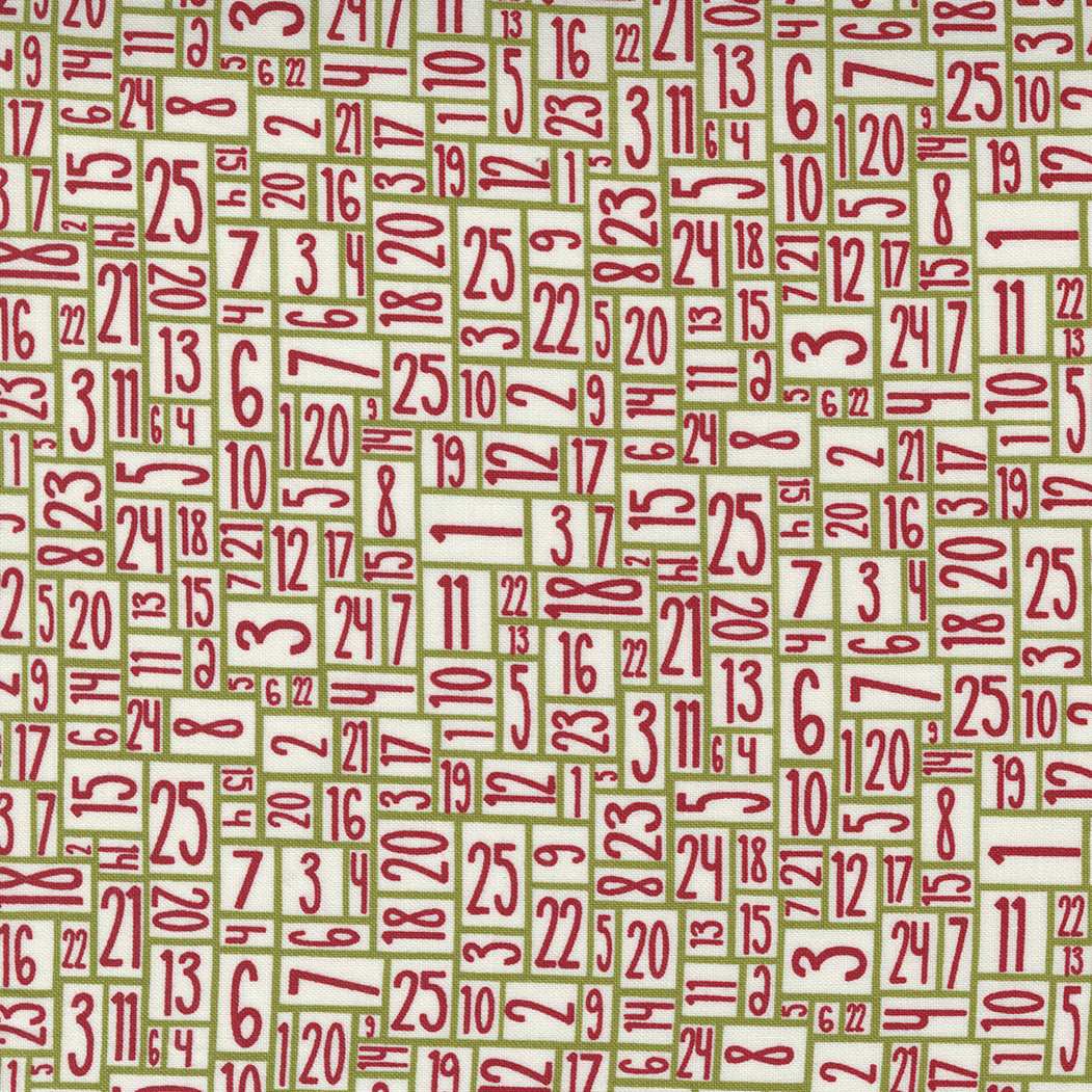 Snowkissed, Countdown Blenders Numbers, Red Pine 55583 13, *sold in 1 yard pieces - Good Vibes Quilt Shop