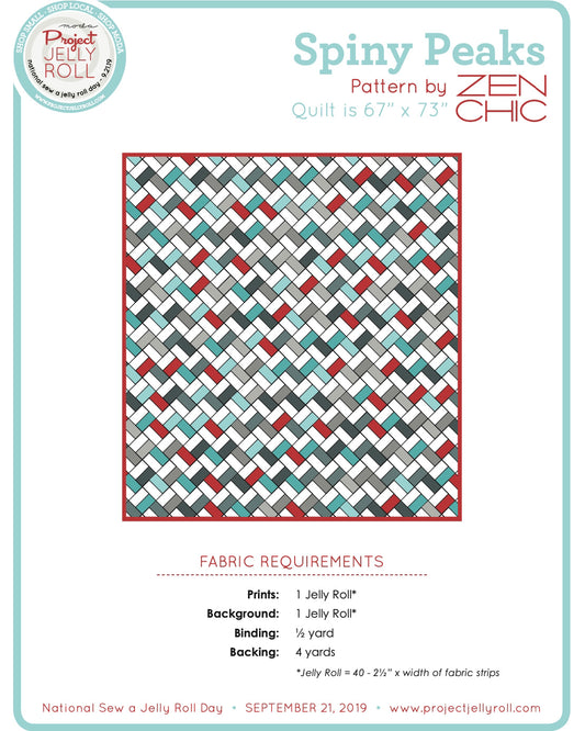 Spiny Peaks, Moda Jellyroll Pattern, Project Jellyroll - Good Vibes Quilt Shop