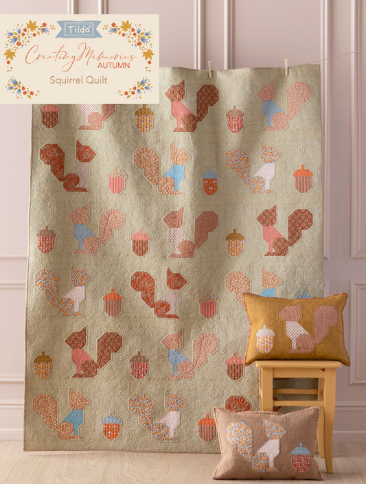 Squirrel Quilt, Creating Memories Fall, a Tilda World, FREE Pattern